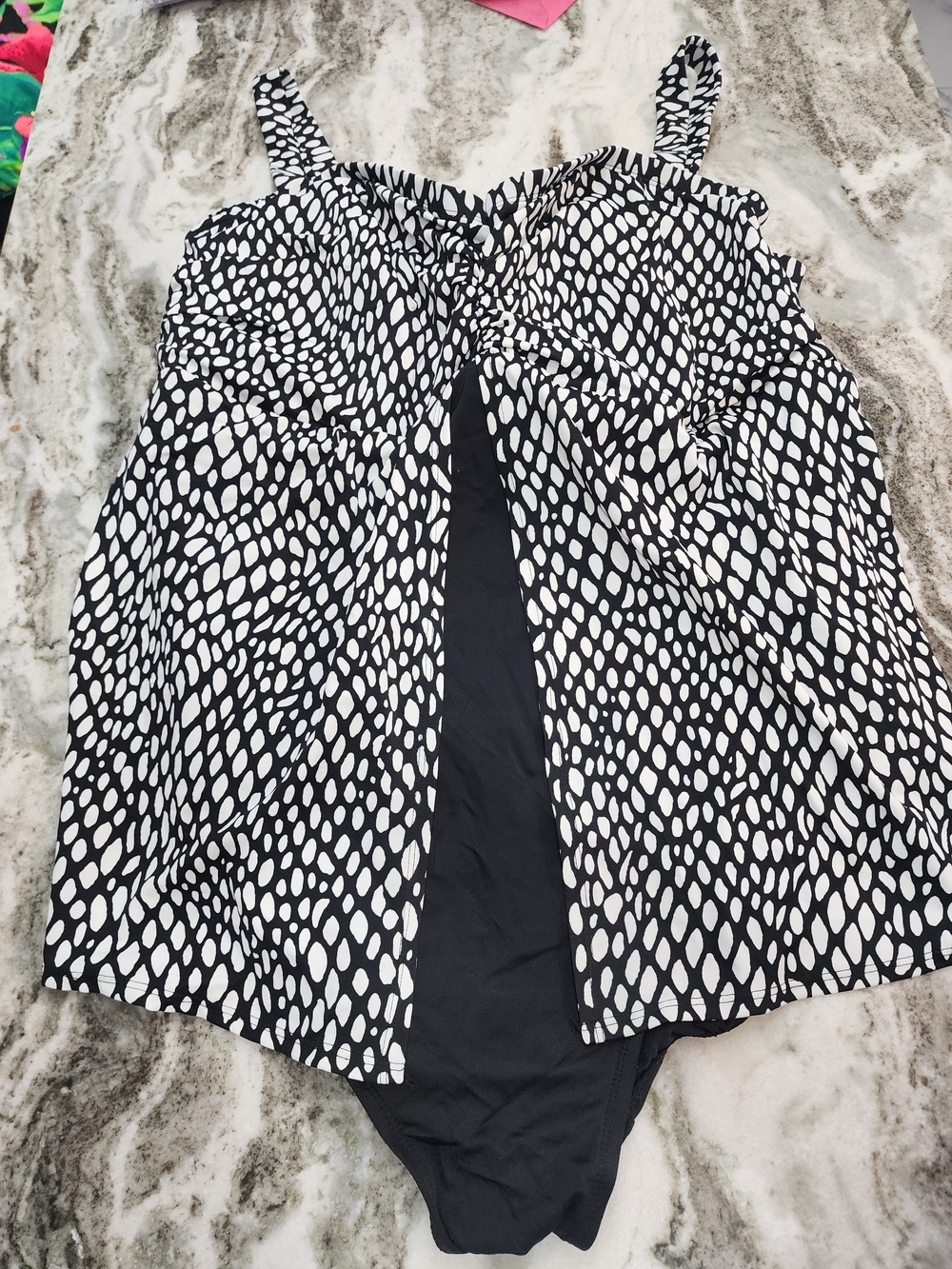 Avenue Black and White Polka Dot One-Piece Swimdress 28 NEW WITHOUT TAG